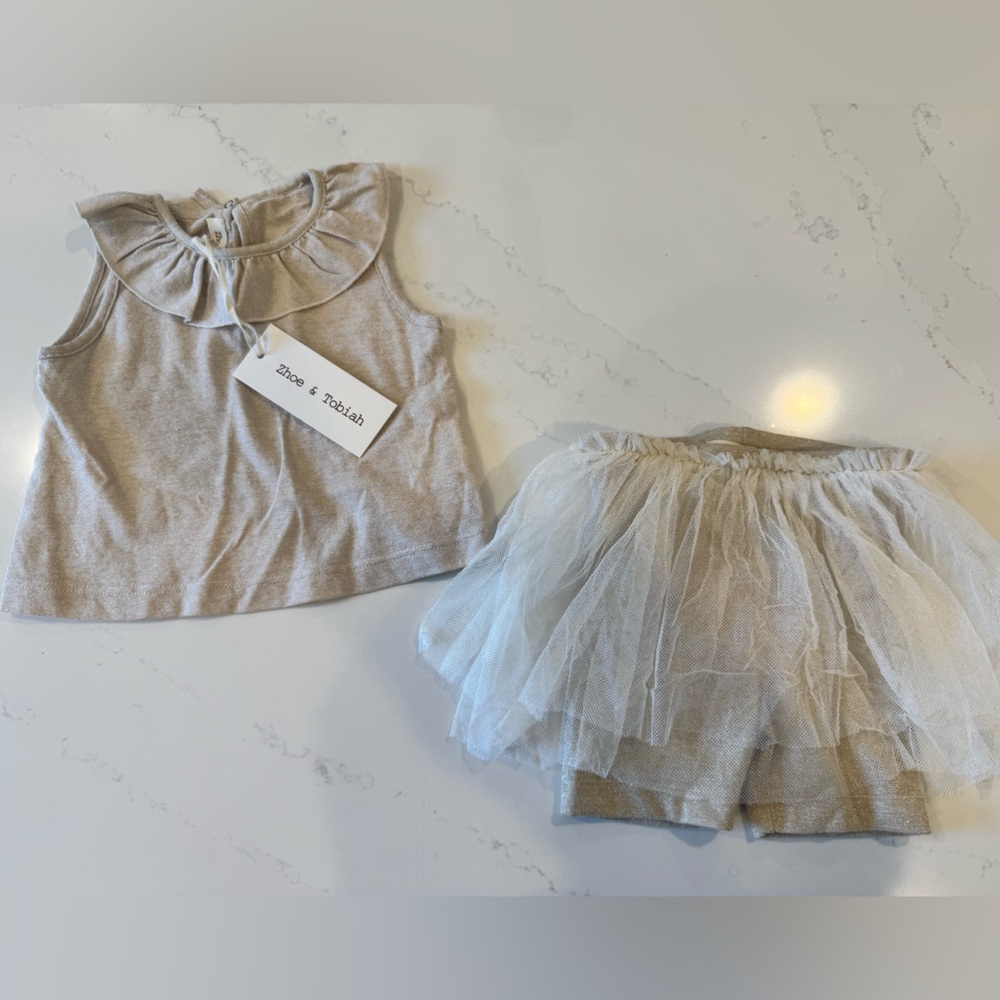 NWT! Zhoe & Tobias Tulle Shorts Set - 6mos